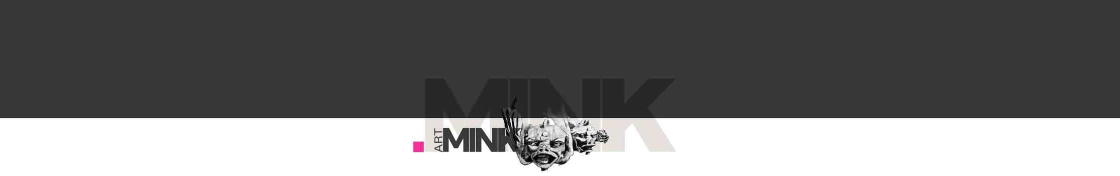 Logo Minkdesign, schwarze Typo mit Pinkem Viereck vorne.